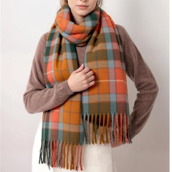 Long & Wide Scottish Tartan Plaid Shawl Wrap – Soft Cashmere Feel 80" x 30" in - Picture 6 of 6